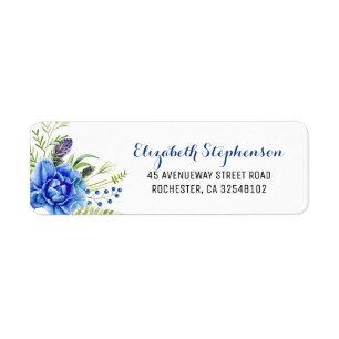 Blaue Blumen Wasserfarbe