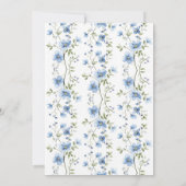 Blaue Blumen Wasserfarben Brautparty Einladung (Rückseite)