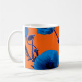 Blaue Blumen-Wasserfarben-Mohnblumen-Sommer-Sonnen Kaffeetasse (Links)