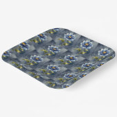 Blaue Blumen Wasserfarben Muster Pappteller (Gewinkelt)
