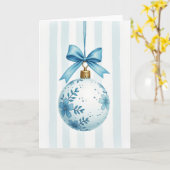Blaue Blumen-Weihnachtsbaumkugelkarten Karte (Gelbe Blume)
