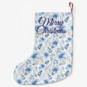 Blaue Blumen-Weihnachtsstrumpf Kleiner Weihnachtsstrumpf (Rückseite)