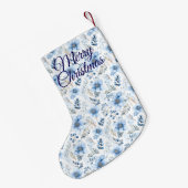 Blaue Blumen-Weihnachtsstrumpf Kleiner Weihnachtsstrumpf (Rückseite (Hängend))