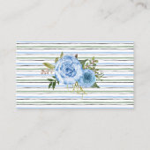 Blaue Blumen Weinkarte Brautparty-Karte Platzkarte (Rückseite)