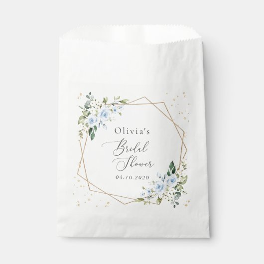 Blaue Blumen, weiße Blume, Boho, Brautparty Geschenktütchen (Vorderseite)