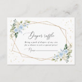 Blaue Blumen, weiße Blume, Boho, Windeln Begleitkarte (Vorderseite)