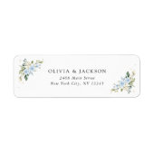 Blaue Blumen, weiße Blume, Grünpflanzen, Hochzeit (Vorne)