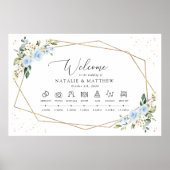 Blaue Blumen, weiße Blume, Hochzeitstunde Poster (Vorne)