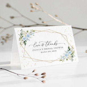 Blaue Blumen, Weiße Blumen, Boho, Brautparty Dankeskarte