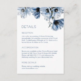 Blaue Blumen Weiße Casual Begleitkarte
