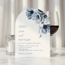 Blaue Blumen Weiße Casual-Hochzeit
