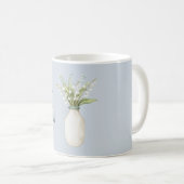 Blaue Blumen Weiße Vase Kaffeetasse (VorderseiteRechts)