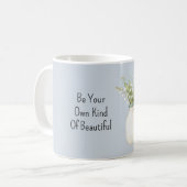 Blaue Blumen Weiße Vase Kaffeetasse (Vorderseite Links)