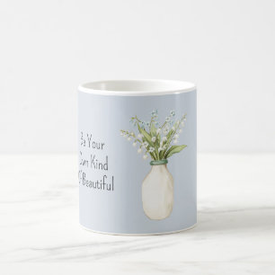 Blaue Blumen Weiße Vase Kaffeetasse