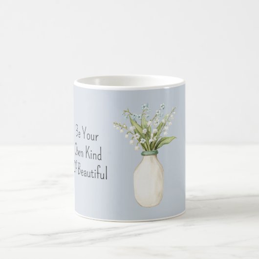 Blaue Blumen Weiße Vase Kaffeetasse (Mittel)