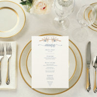 Blaue Blumen & Weizen Moderne Creme Hochzeit