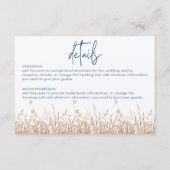 Blaue Blumen & Weizenfeld Moderne Details Begleitkarte (Vorderseite)