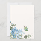 Blaue Blumen Zweig Schmetterlinge Vogel  Save The Date (Rückseite)