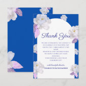 Blaue Blumenbogen-Hochzeit-Dankeskarten Dankeskarte (Vorne/Hinten)