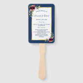 Blaue Blumenbordeaux Fächer (Vorderseite)