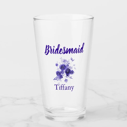 Blaue Blumenbräute Glas (Vorderseite)
