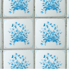 Blaue Blumenbusch-Toile inspirierte Dekorfliese Fliese