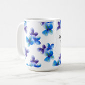 Blaue Blumencafetasse positive Aussage  Kaffeetasse (Vorderseite Links)