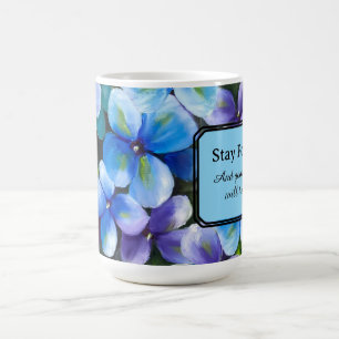 Blaue Blumencafetasse positive Aussage  Kaffeetasse