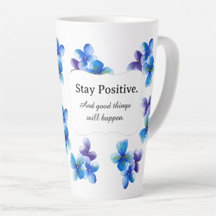 Blaue Blumencafetasse positive Aussage  Milchtasse