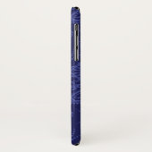 Blaue Blumendamastluxustapete Case-Mate iPhone Hülle (Hinten/Links)