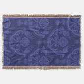 Blaue Blumendamastluxustapete Decke (Vorderseite)