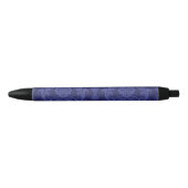 Blaue Blumendamastluxustapete Kugelschreiber (Vorderseite)