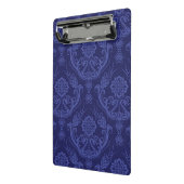 Blaue Blumendamastluxustapete Mini Klemmbrett (Gewinkelt2)