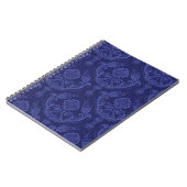 Blaue Blumendamastluxustapete Notizblock (Linke Seite)