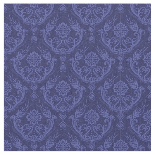 Blaue Blumendamastluxustapete Stoff (Nahaufnahme)