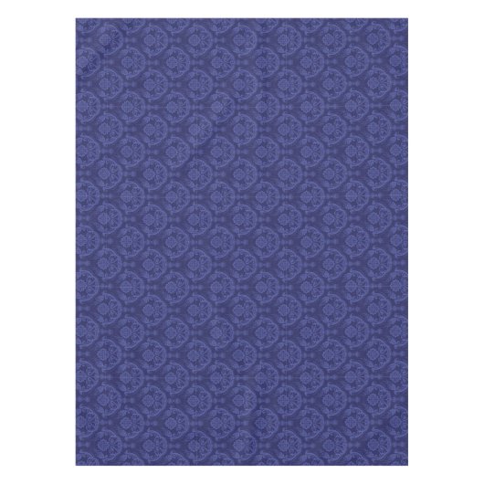 Blaue Blumendamastluxustapete Tischdecke (Vorderseite)