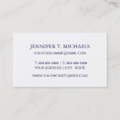 Blaue Blumendamastluxustapete Visitenkarte (Rückseite)