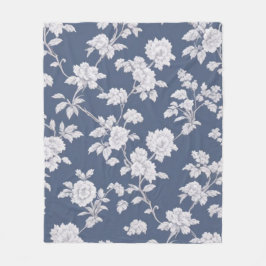 Blaue Blumendecke Fleecedecke