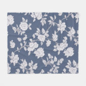 Blaue Blumendecke Fleecedecke (Vorderseite (Horizontal))