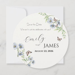 Blaue Blumenehe Hochzeit Termin vormerken Save The Date