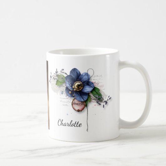 Blaue Blumenerinnerungen Tasse (Rechts)