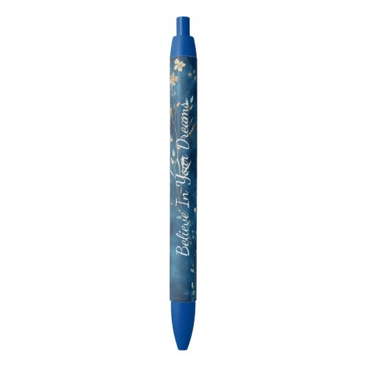Blaue Blumengärten Kugelschreiber (Vorderseite Vertikal)