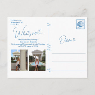 Blaue Blumengebilde-Rahmen-Küsten-Abschlusskarte Postkarte