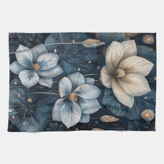 Blaue Blumengebinde Geschirrtuch (Horizontal)