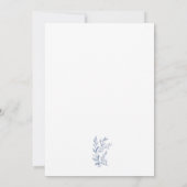 Blaue Blumengebinde-Hochzeitsdusche Einladung (Rückseite)