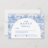 Blaue Blumengestalt-Abschlussfeier RSVP Karte (Vorderseite)