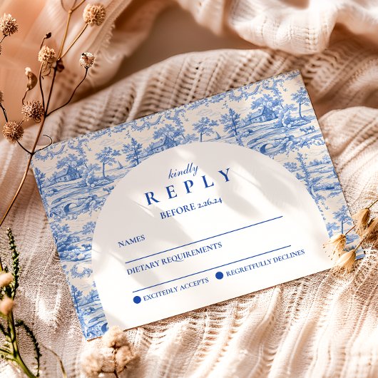 Blaue Blumengestalt-Abschlussfeier RSVP Karte