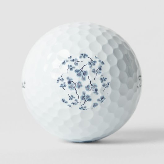 Blaue Blumengestaltung Golfball (Vorderseite)