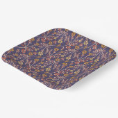 Blaue Blumengestaltung im Vintage-Stil auf Papier Pappteller (Gewinkelt)