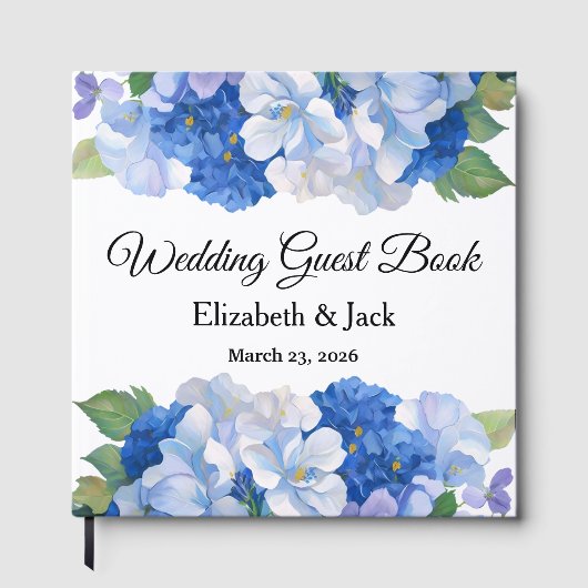 Blaue Blumengestecke Gästebuch (Vorderseite)